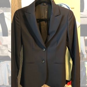 Theory Nichelle Broadway Wool Blazer Sz 2 Navy Blu